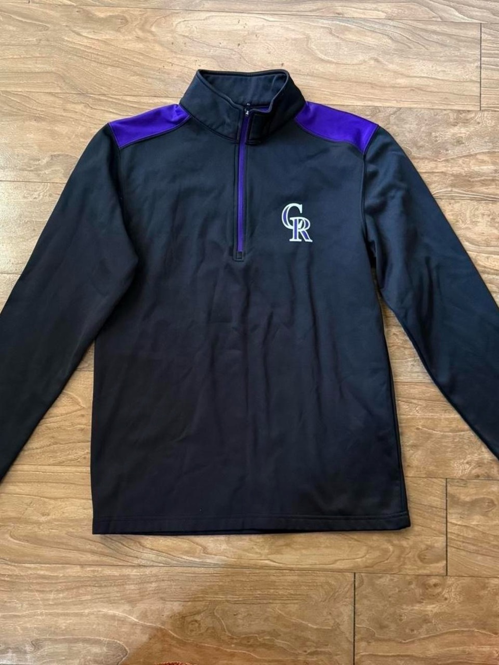 Black & Purple Quarter-Zip Pullover